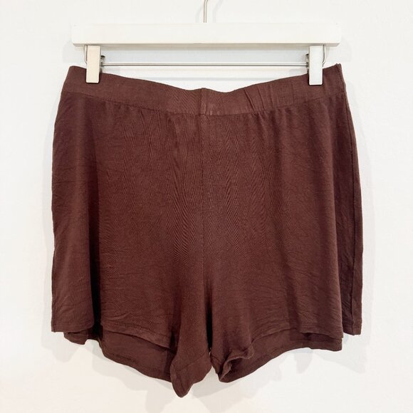 Skims Soft Stretch Pajama Sleep High Waisted Shorts Loungewear Brown Medium - Picture 1 of 6